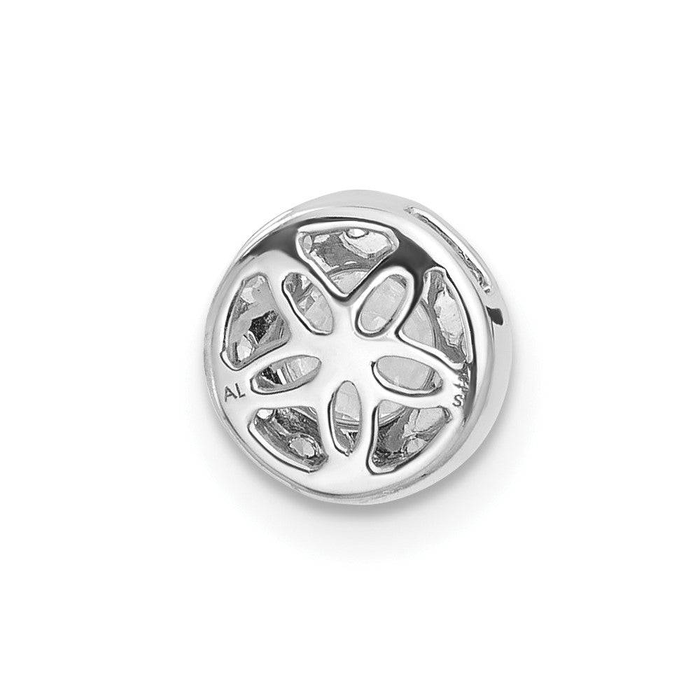 14k White Gold 1/2 Ct. Lab Grown Diamond VS/SI+ G+ Round Complete Halo Chain Slide Pendant