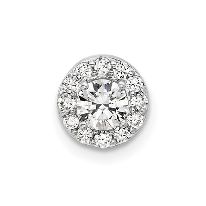 14k White Gold 1/2 Ct. Lab Grown Diamond VS/SI+ G+ Round Complete Halo Chain Slide Pendant