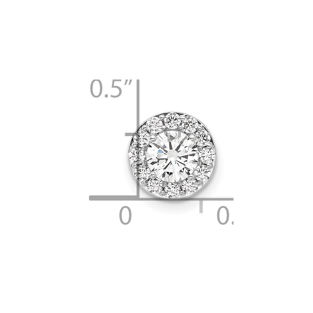 14k White Gold 3/4 Ct. Lab Grown Diamond VS/SI+ G+ Round Halo Chain Slide Pendant
