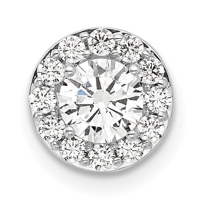 14k White Gold 3/4 Ct. Lab Grown Diamond VS/SI+ G+ Round Halo Chain Slide Pendant