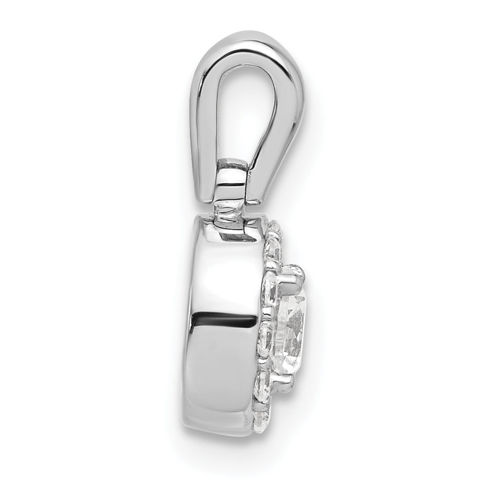 14k White Gold 1/2 Ct. Lab Grown Diamond VS/SI+ G+ Round Halo Pendant