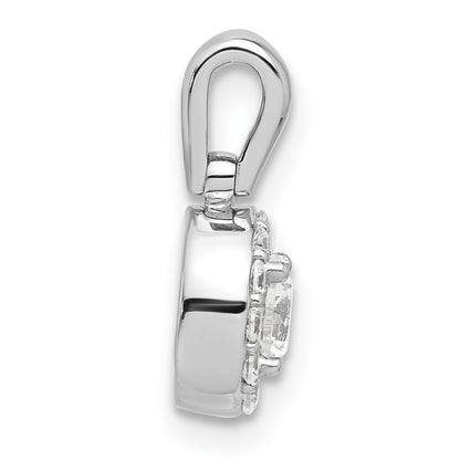 14k White Gold 1/2 Ct. Lab Grown Diamond VS/SI+ G+ Round Halo Pendant