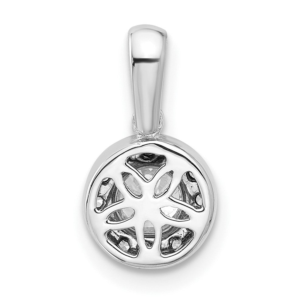 14k White Gold 1/2 Ct. Lab Grown Diamond VS/SI+ G+ Round Halo Pendant