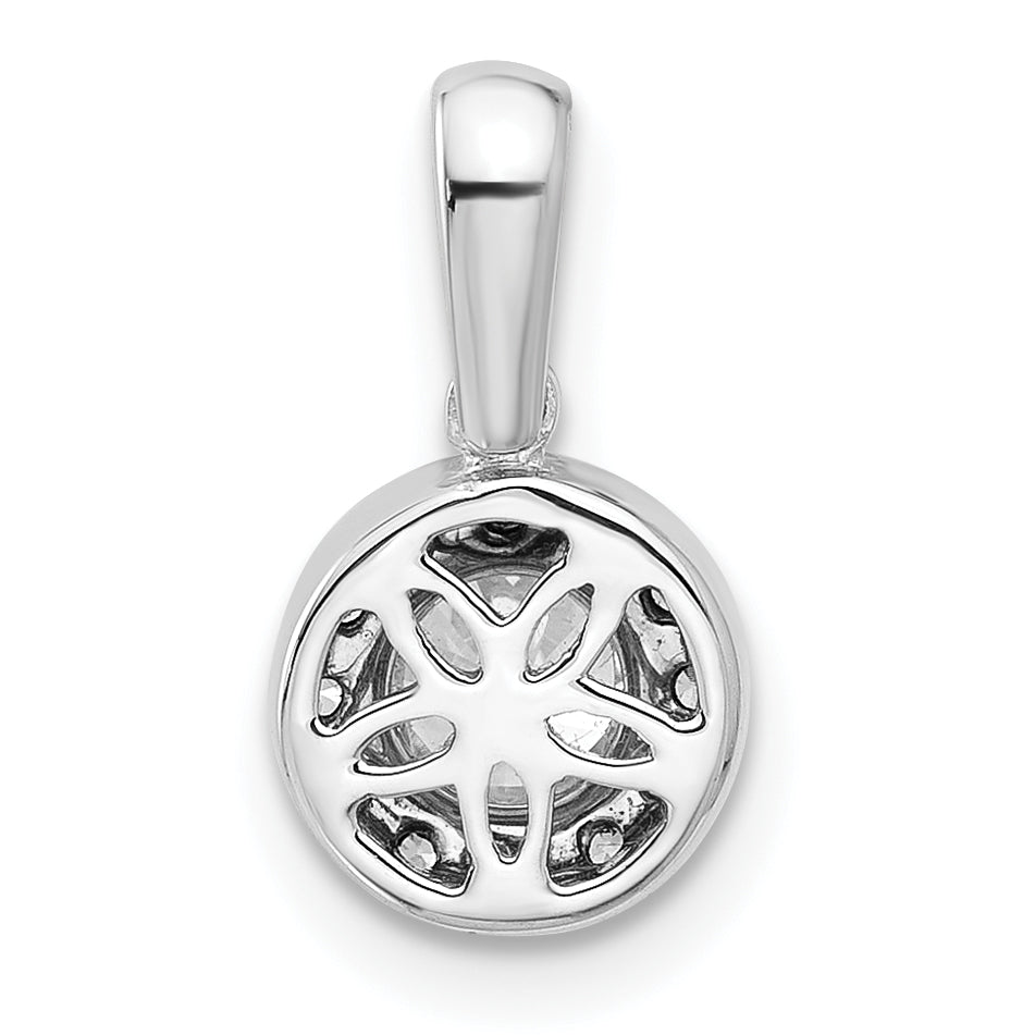 14k White Gold 1/2 Ct. Lab Grown Diamond VS/SI+ G+ Round Halo Pendant