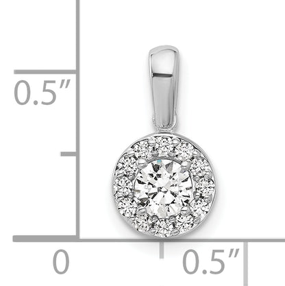 14k White Gold 1/2 Ct. Lab Grown Diamond VS/SI+ G+ Round Halo Pendant