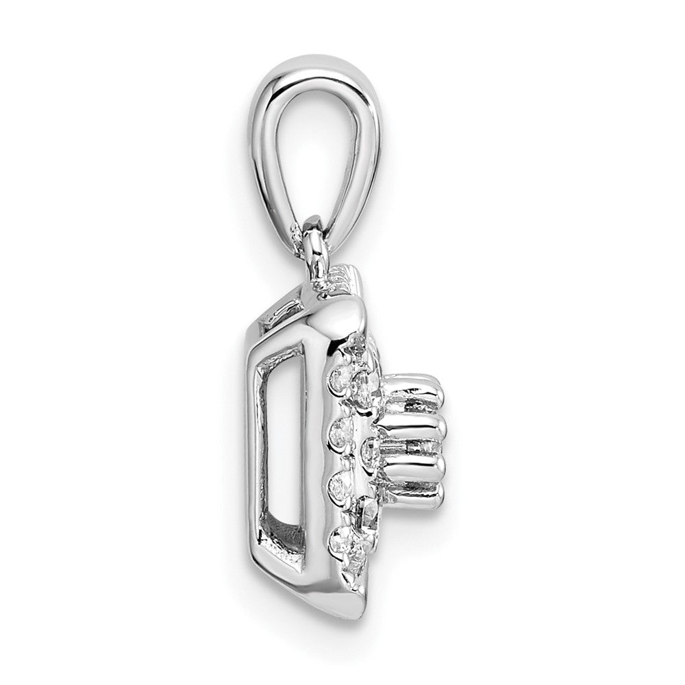 14k White Gold 1/2 Ct. Lab Grown Diamond VS/SI+ G+ Square Cluster Pendant