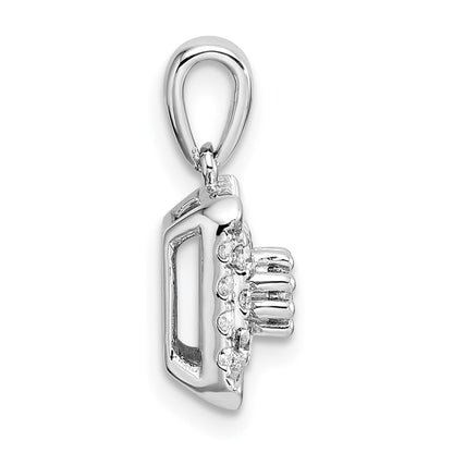 14k White Gold 1/2 Ct. Lab Grown Diamond VS/SI+ G+ Square Cluster Pendant