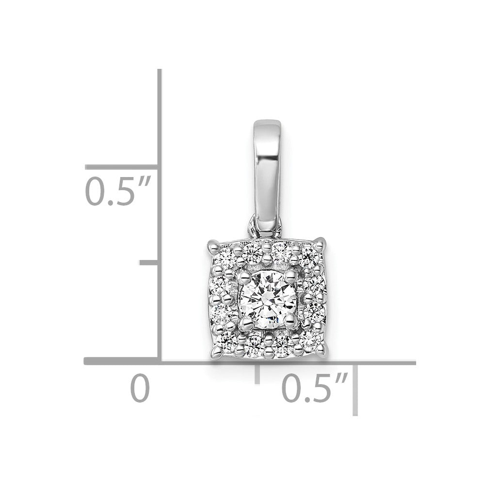 14k White Gold 1/2 Ct. Lab Grown Diamond VS/SI+ G+ Square Pendant