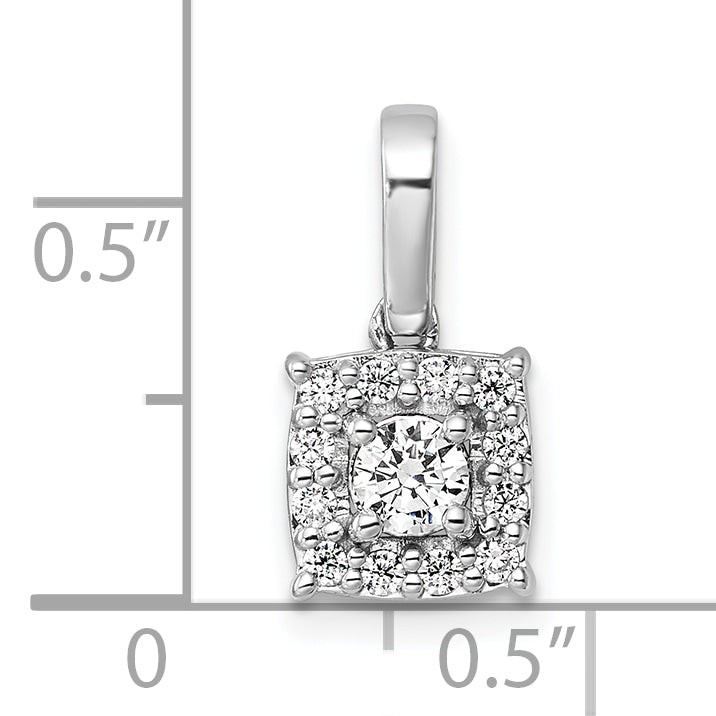 14k White Gold 1/2 Ct. Lab Grown Diamond VS/SI+ G+ Square Pendant