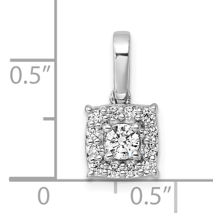 14k White Gold 1/2 Ct. Lab Grown Diamond VS/SI+ G+ Square Pendant