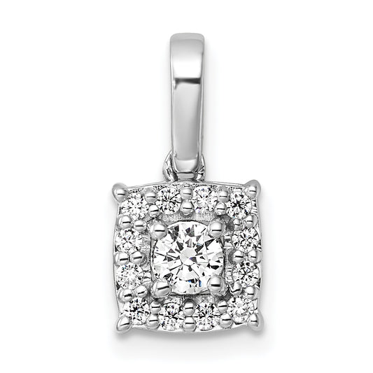 14k White Gold 1/2 Ct. Lab Grown Diamond VS/SI+ G+ Square Pendant