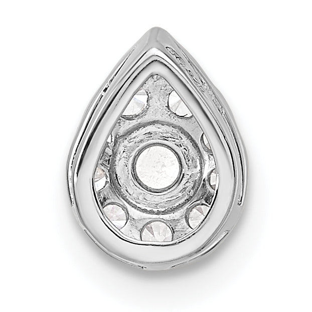 14k White Gold 1/3 Ct. Lab Grown Diamond VS/SI+ G+ Pear Chain Slide Pendant
