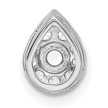 14k White Gold 1/3 Ct. Lab Grown Diamond VS/SI+ G+ Pear Chain Slide Pendant