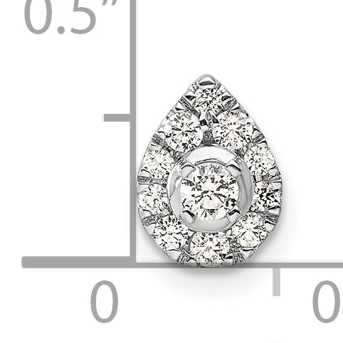 14k White Gold 1/3 Ct. Lab Grown Diamond VS/SI+ G+ Pear Chain Slide Pendant