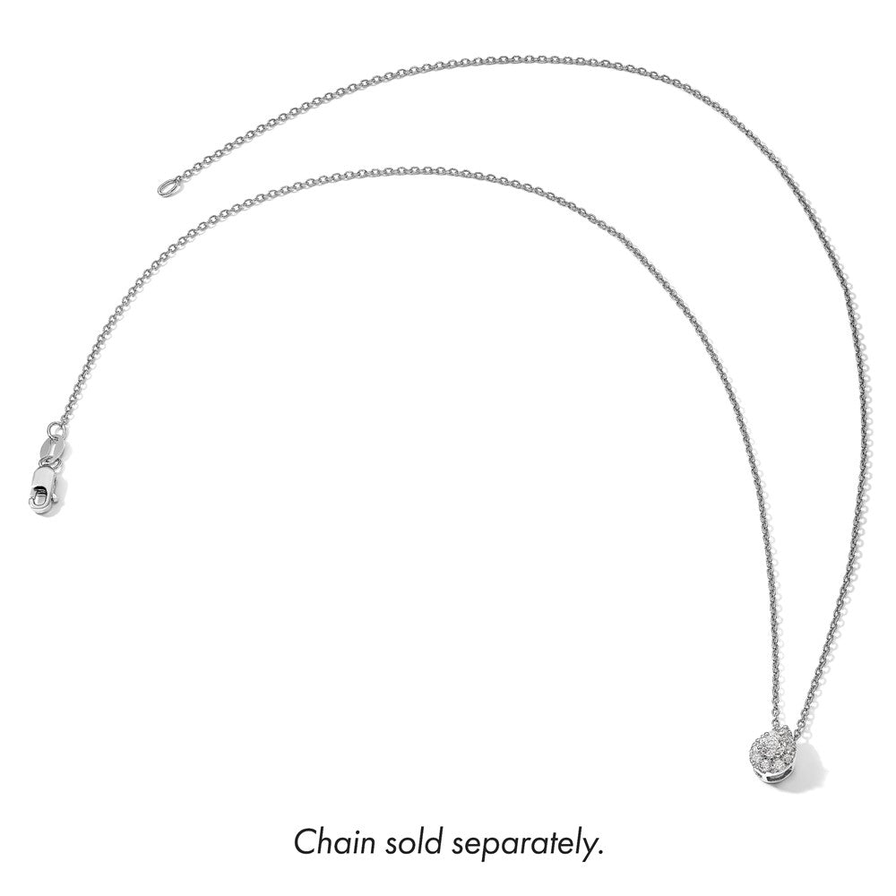 14k White Gold 1/3 Ct. Lab Grown Diamond VS/SI+ G+ Pear Chain Slide Pendant