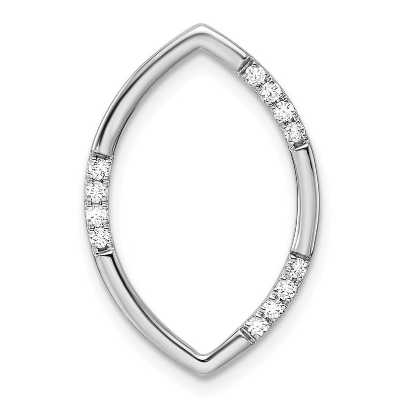 14k White Gold 1/8 Ct. Lab Grown Diamond VS/SI+ G+ Oval Chain Slide Pendant