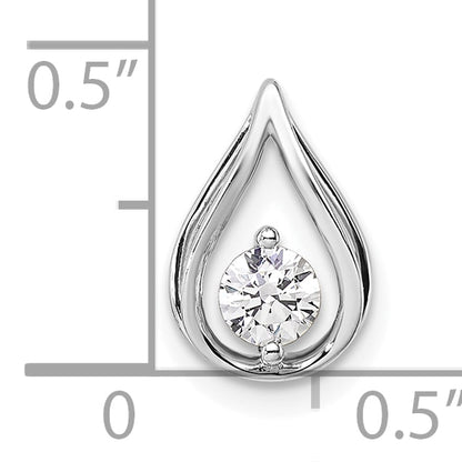 14k White Gold 1/4 Ct. Lab Grown Diamond VS/SI+ G+ Teardrop Chain Slide Pendant
