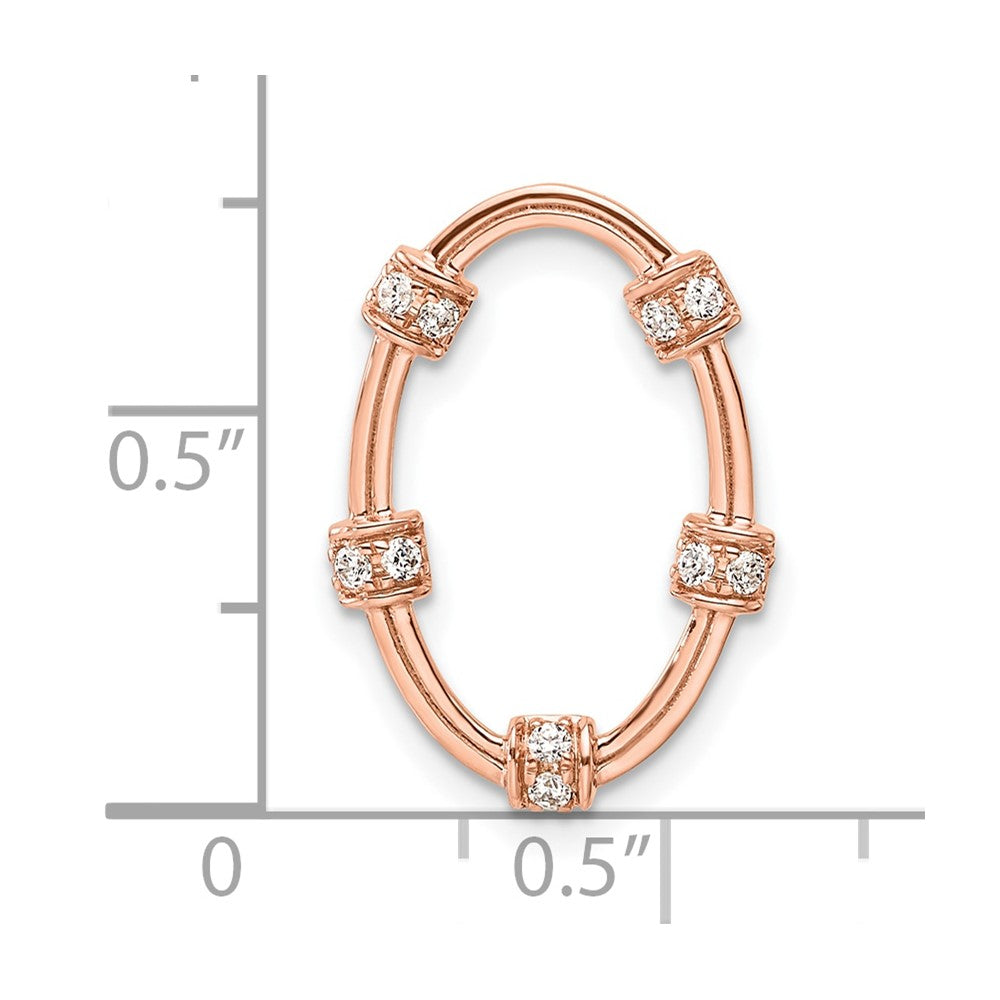 14k Rose Gold 1/10 Ct. Lab Grown Diamond VS/SI+ G+ Oval Chain Slide Pendant