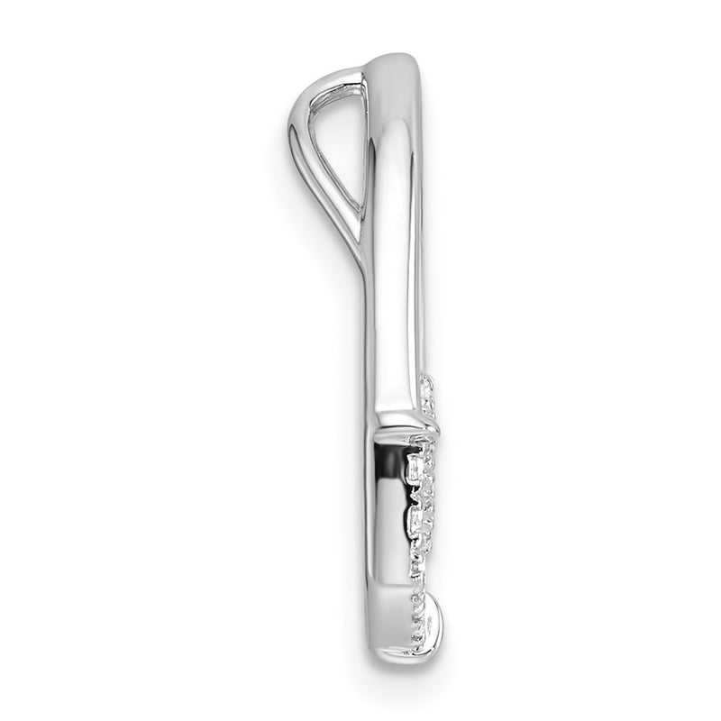 14K White Gold Lab Grown Diamond VS/SI+ G+ Triangle Chain Slide