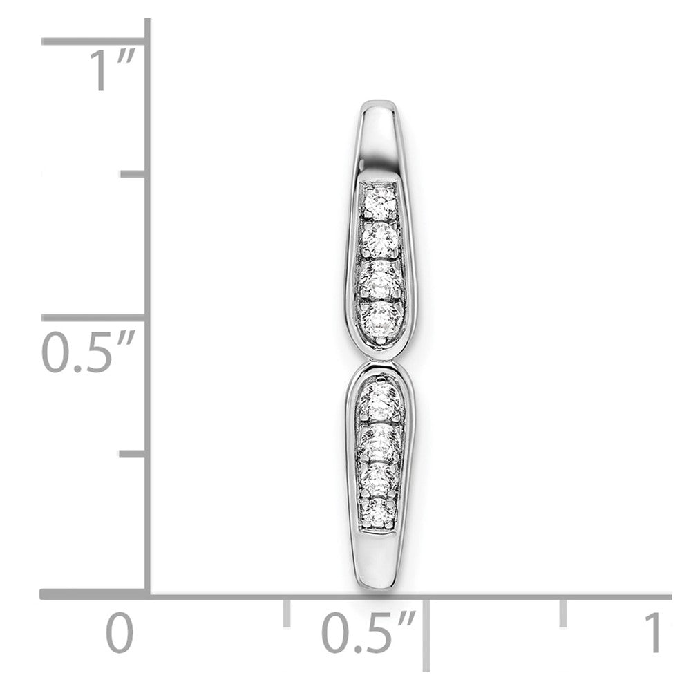 14k White Gold 1/8 Ct. Lab Grown Diamond VS/SI+ G+ Fancy Bar Chain Slide Pendant