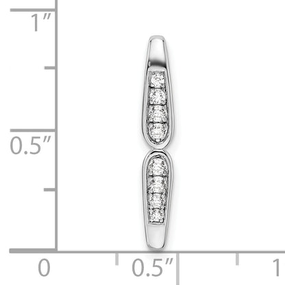 14k White Gold 1/8 Ct. Lab Grown Diamond VS/SI+ G+ Fancy Bar Chain Slide Pendant