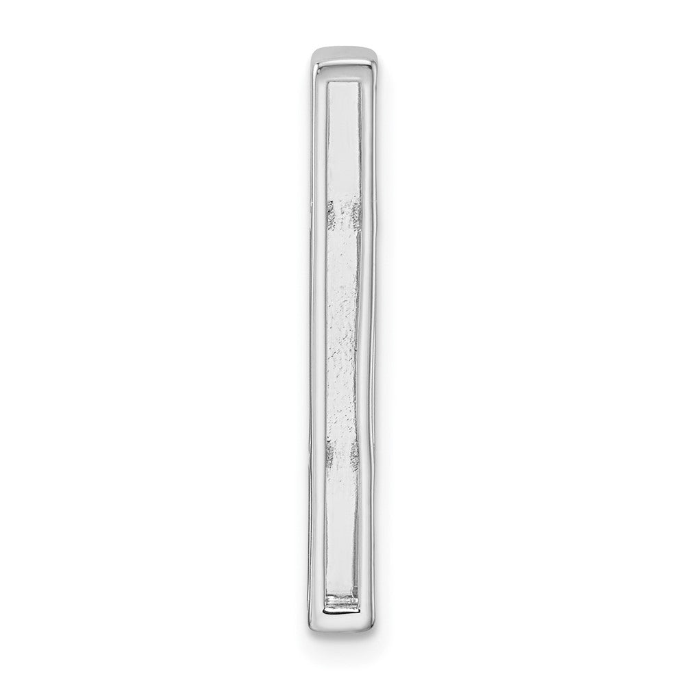 14k White Gold 1/10 Ct. Lab Grown Diamond VS/SI+ G+ Fancy Bar Chain Slide Pendant