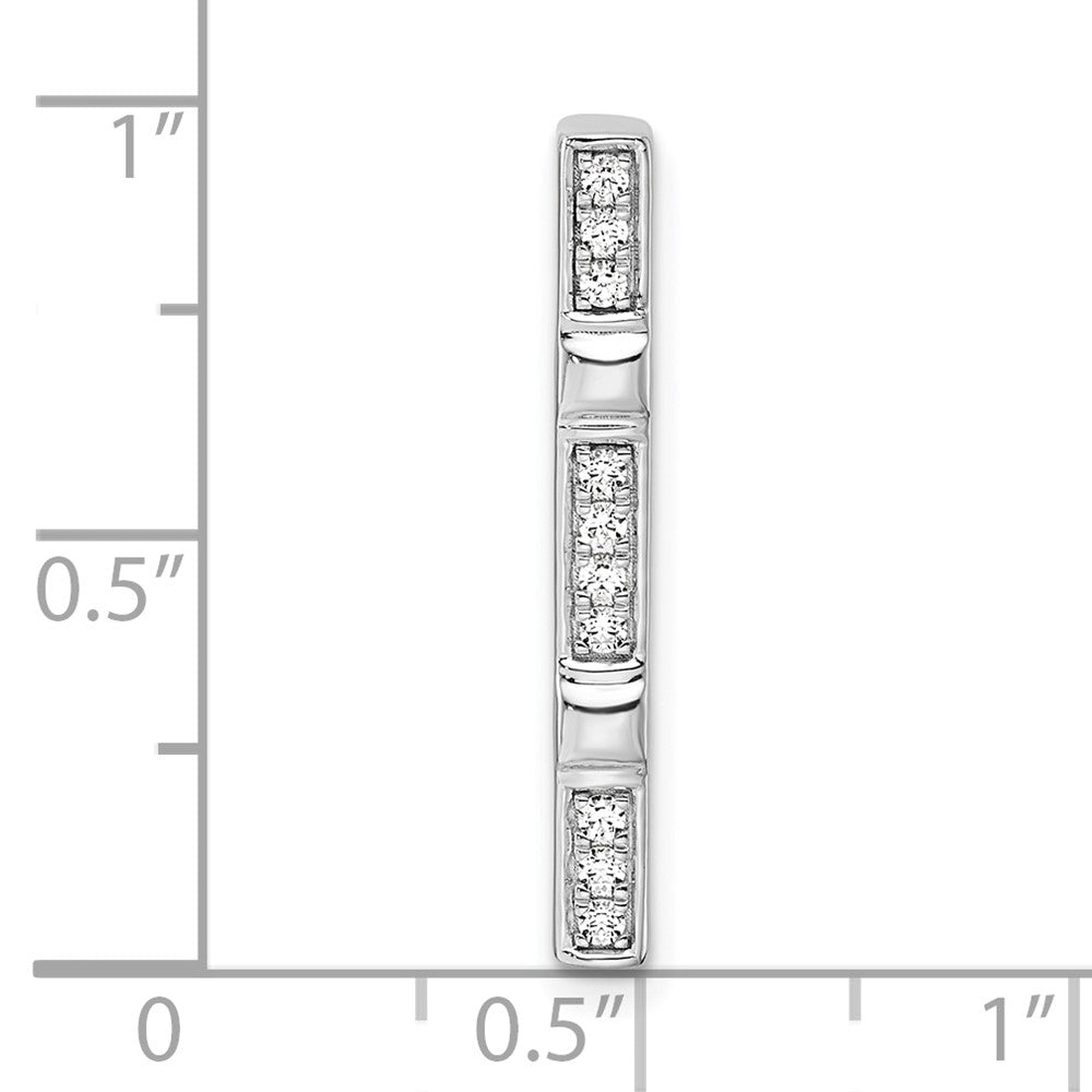 14k White Gold 1/10 Ct. Lab Grown Diamond VS/SI+ G+ Fancy Bar Chain Slide Pendant
