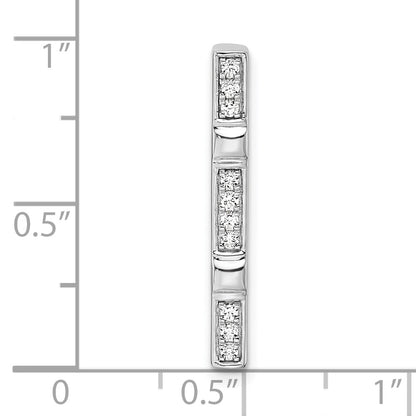 14k White Gold 1/10 Ct. Lab Grown Diamond VS/SI+ G+ Fancy Bar Chain Slide Pendant