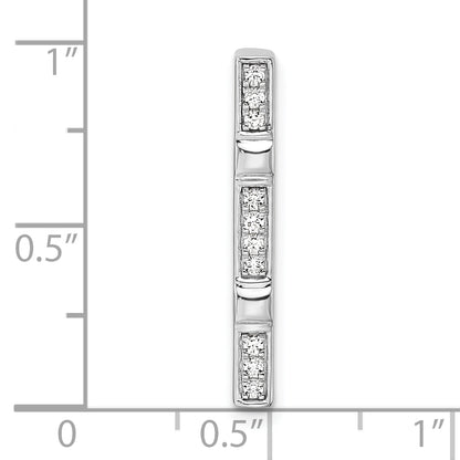 14k White Gold 1/10 Ct. Lab Grown Diamond VS/SI+ G+ Fancy Bar Chain Slide Pendant