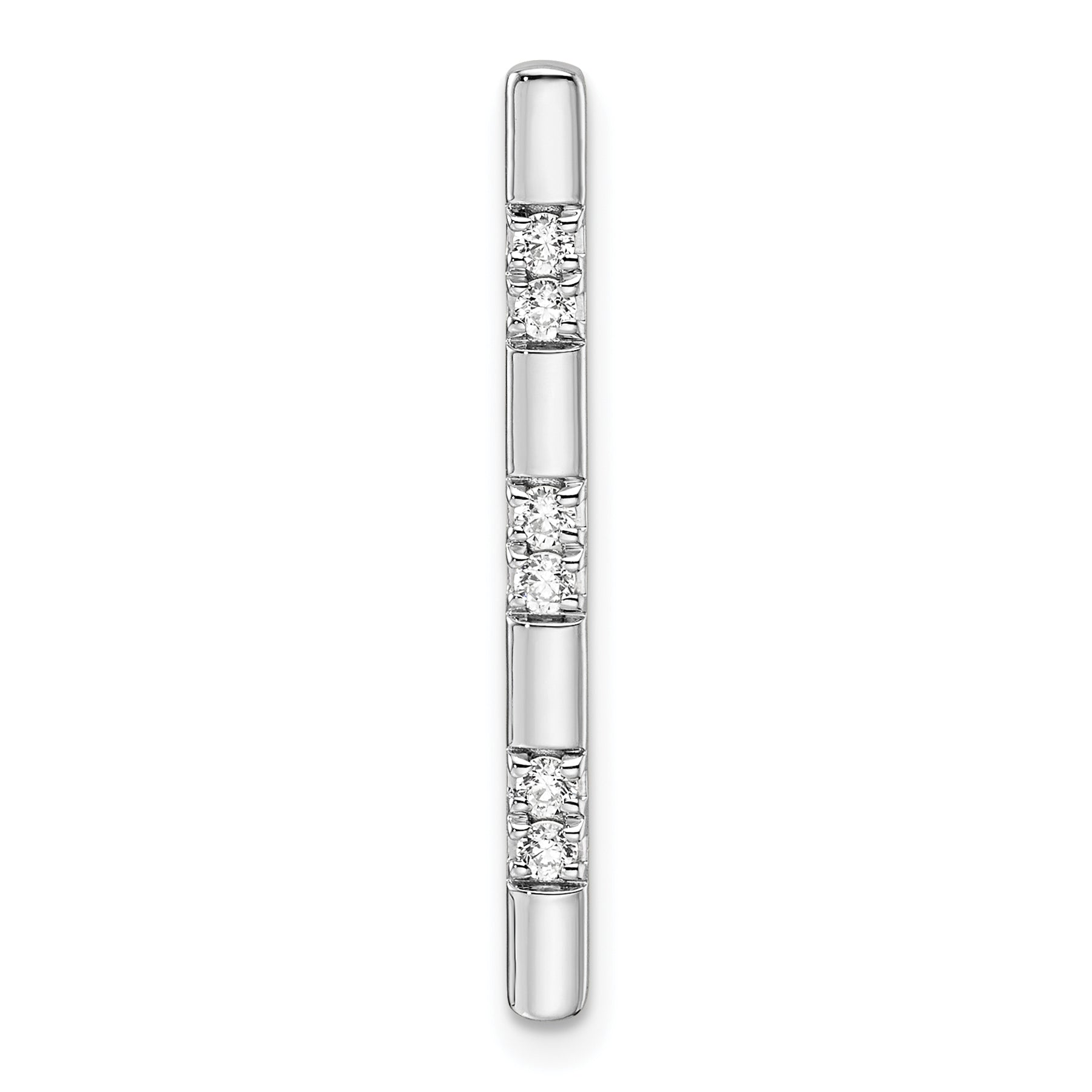 14k White Gold 1/8 Ct. Lab Grown Diamond VS/SI+ G+ Fancy Bar Chain Slide Pendant