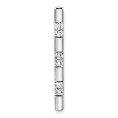 14k White Gold 1/8 Ct. Lab Grown Diamond VS/SI+ G+ Fancy Bar Chain Slide Pendant