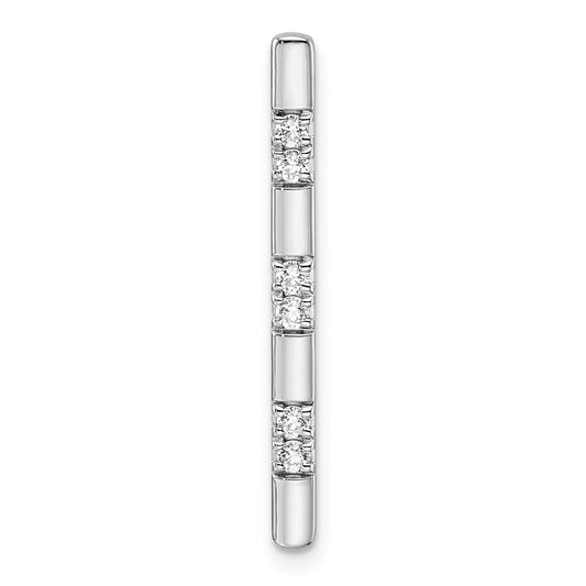 14k White Gold 1/8 Ct. Lab Grown Diamond VS/SI+ G+ Fancy Bar Chain Slide Pendant