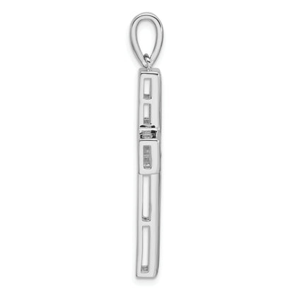 14k White Gold 1 Ct. Lab Grown Diamond VS/SI+ G+ Double Cross Pendant