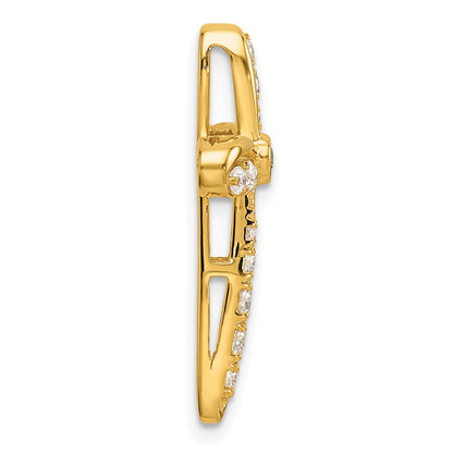 14k Yellow Gold 3/8 Ct. Lab Grown Diamond VS/SI+ G+ Cross Chain Slide Pendant