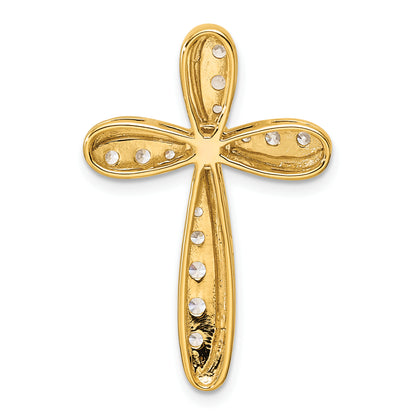 14k Yellow Gold 3/4 Ct. Lab Grown Diamond VS/SI+ G+ Cross Chain Slide Pendant