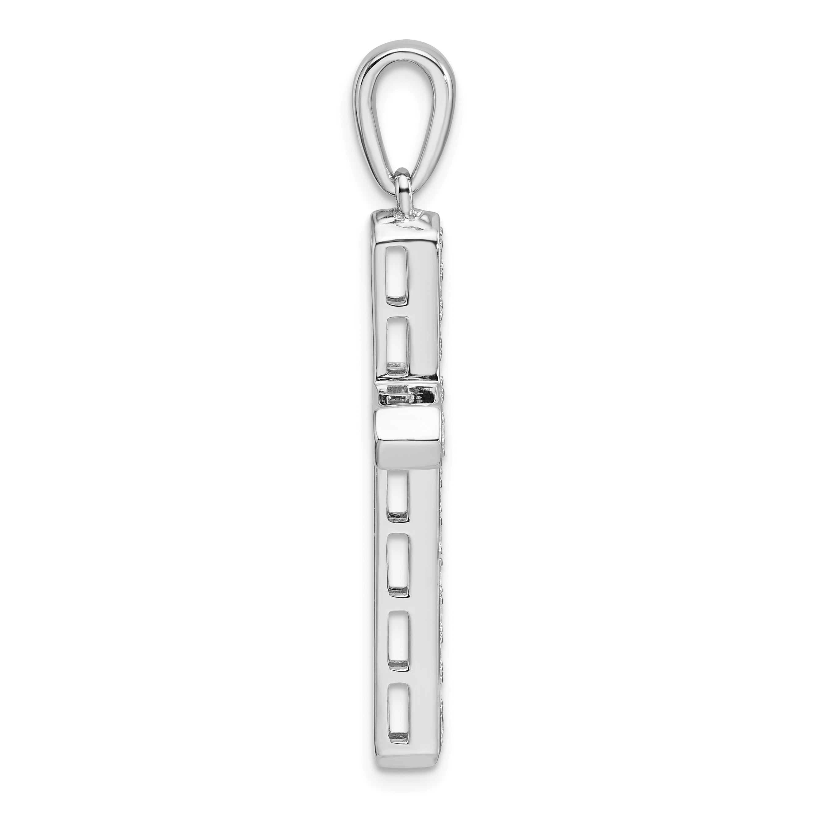 14k White Gold 3/4 Ct. Lab Grown Diamond VS/SI+ G+ Cross Pendant