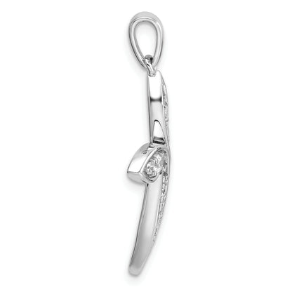 14k White Gold 1/3 Ct. Lab Grown Diamond VS/SI+ G+ Cross Pendant