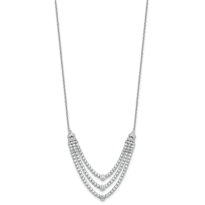 14k White Gold 2 3/4 Ct. Lab Grown Diamond VS/SI+ G+ 18 inch Triple Layer Necklace