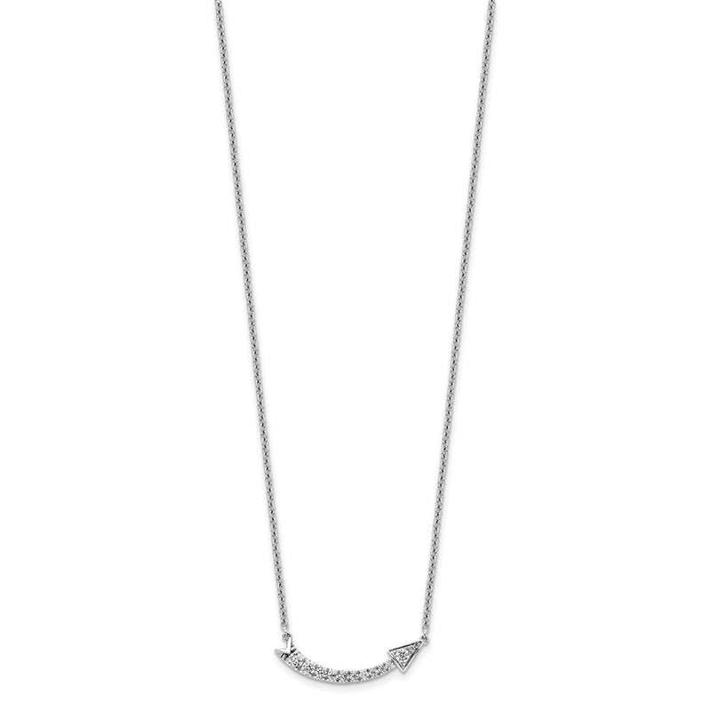 14k White Gold 3/8 Ct. Lab Grown Diamond VS/SI 16 inch Arrow Necklace