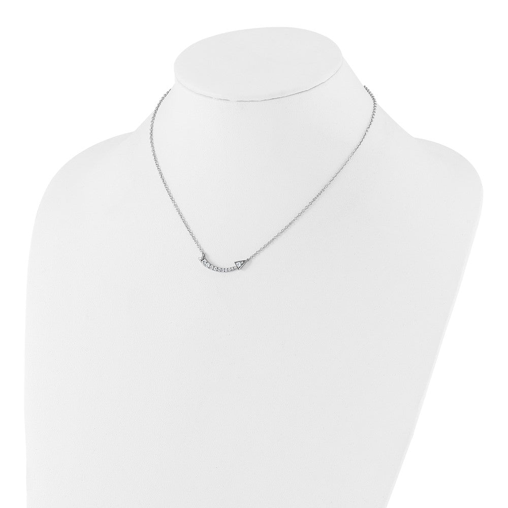 14k White Gold 3/8 Ct. Lab Grown Diamond VS/SI 16 inch Arrow Necklace