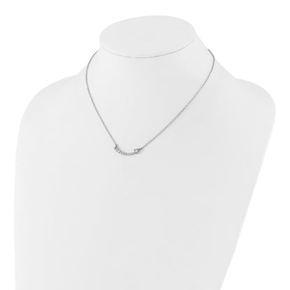 14k White Gold 3/8 Ct. Lab Grown Diamond VS/SI 16 inch Arrow Necklace