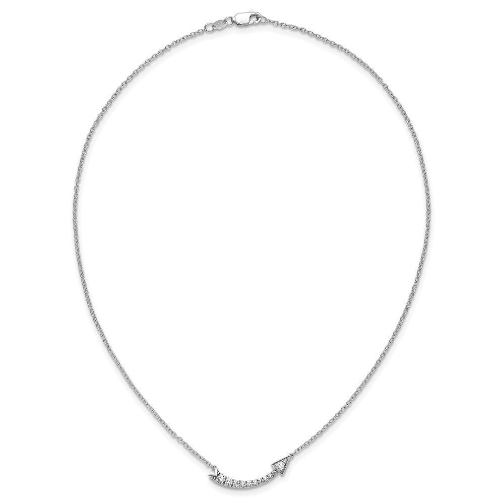 14k White Gold 3/8 Ct. Lab Grown Diamond VS/SI 16 inch Arrow Necklace