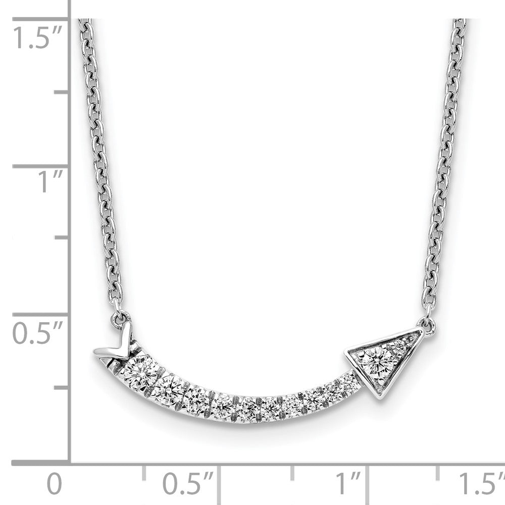14k White Gold 3/8 Ct. Lab Grown Diamond VS/SI 16 inch Arrow Necklace