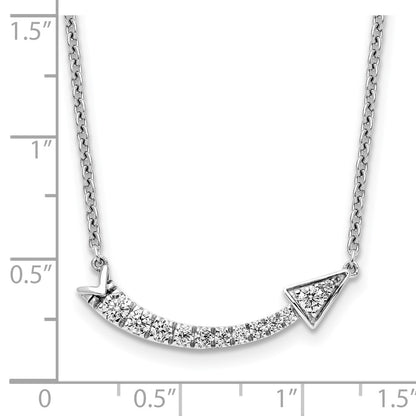 14k White Gold 3/8 Ct. Lab Grown Diamond VS/SI 16 inch Arrow Necklace