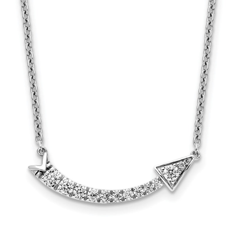 14k White Gold 3/8 Ct. Lab Grown Diamond VS/SI 16 inch Arrow Necklace