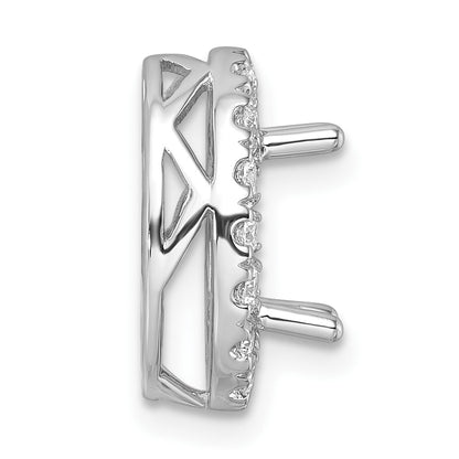 14k White Gold 1/2 Ct. Lab Grown Diamond VS/SI+ G+ Halo Chain Slide Pendant
