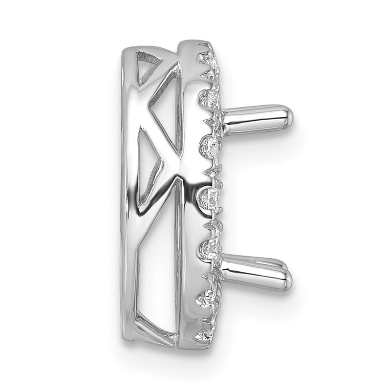 14k White Gold 1/2 Ct. Lab Grown Diamond VS/SI+ G+ Halo Chain Slide Pendant