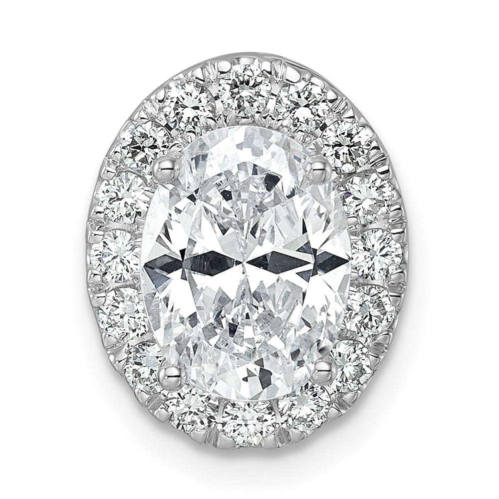 14k White Gold 2 1/2 Ct. Lab Grown Diamond VS/SI+ G+ Halo Chain Slide Pendant