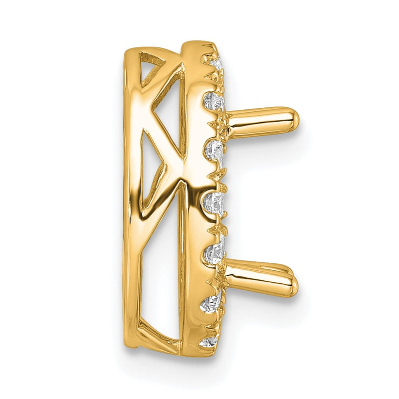 14k Yellow Gold 1/2 Ct. Lab Grown Diamond VS/SI+ G+ Semi Mount Halo Chain Slide Pendant