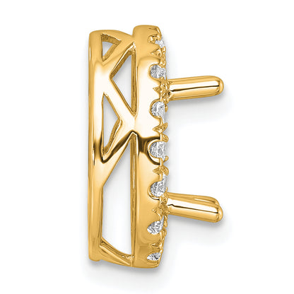 14k Yellow Gold 1/2 Ct. Lab Grown Diamond VS/SI+ G+ Halo Chain Slide Pendant